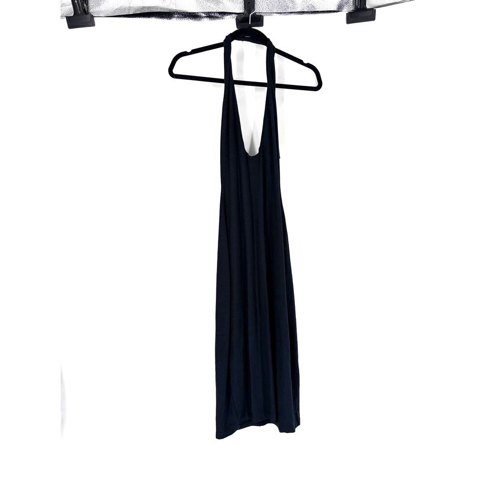 SKIMS | Elegant BLACK PLUNGE HALTER MIDI DRESS Small